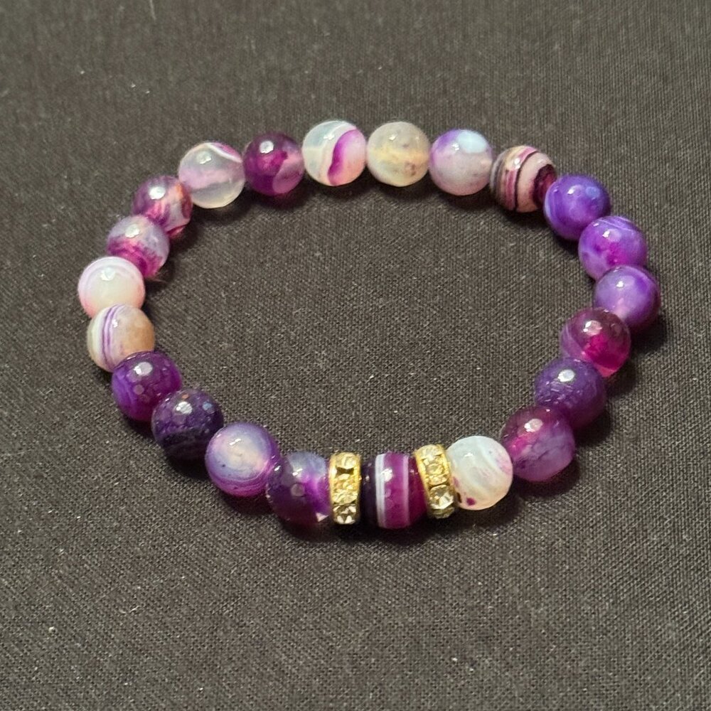Handmade Fashion Beaded Stretch Bracelet Purple